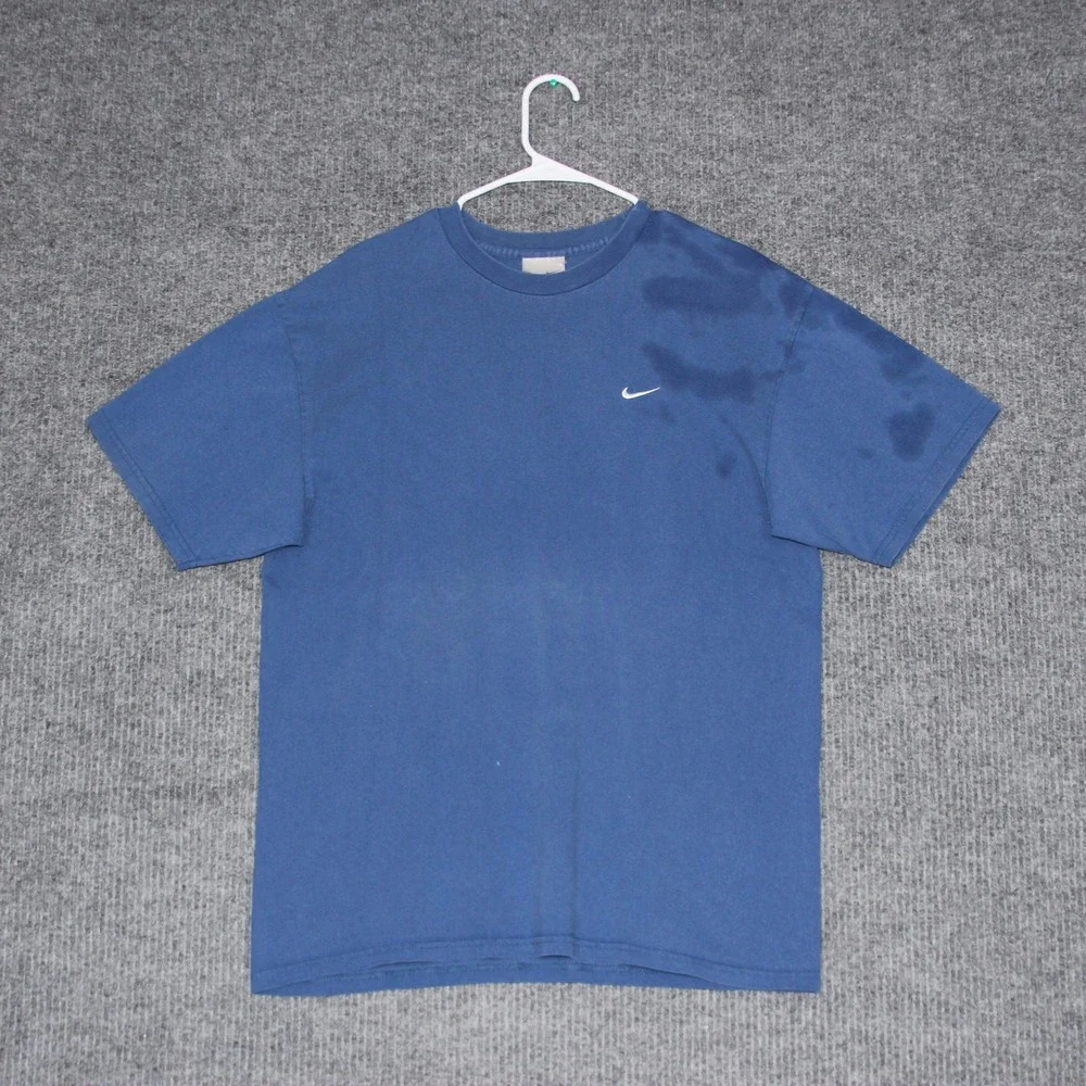 Nike Men Blue Short Sleeve T‎ Shirt Logo Graphic Size L Made in Mexico